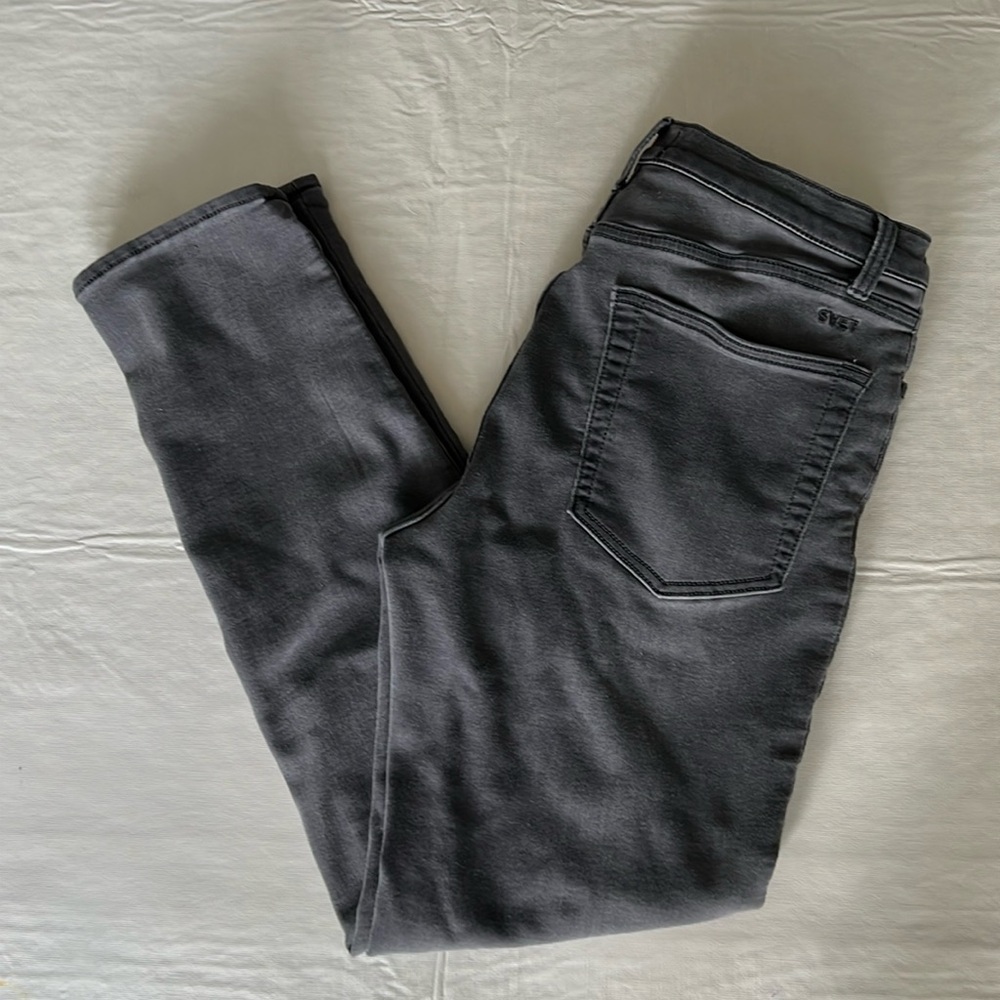 SWET Men’s Charcoal Stretch Skinny 5 Pocket Zipper Fly Denim Jeans Size 34 X 30